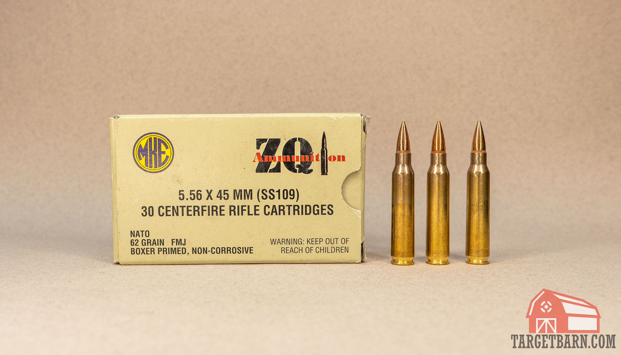 a box of zqi 5.56 nato ball ammo