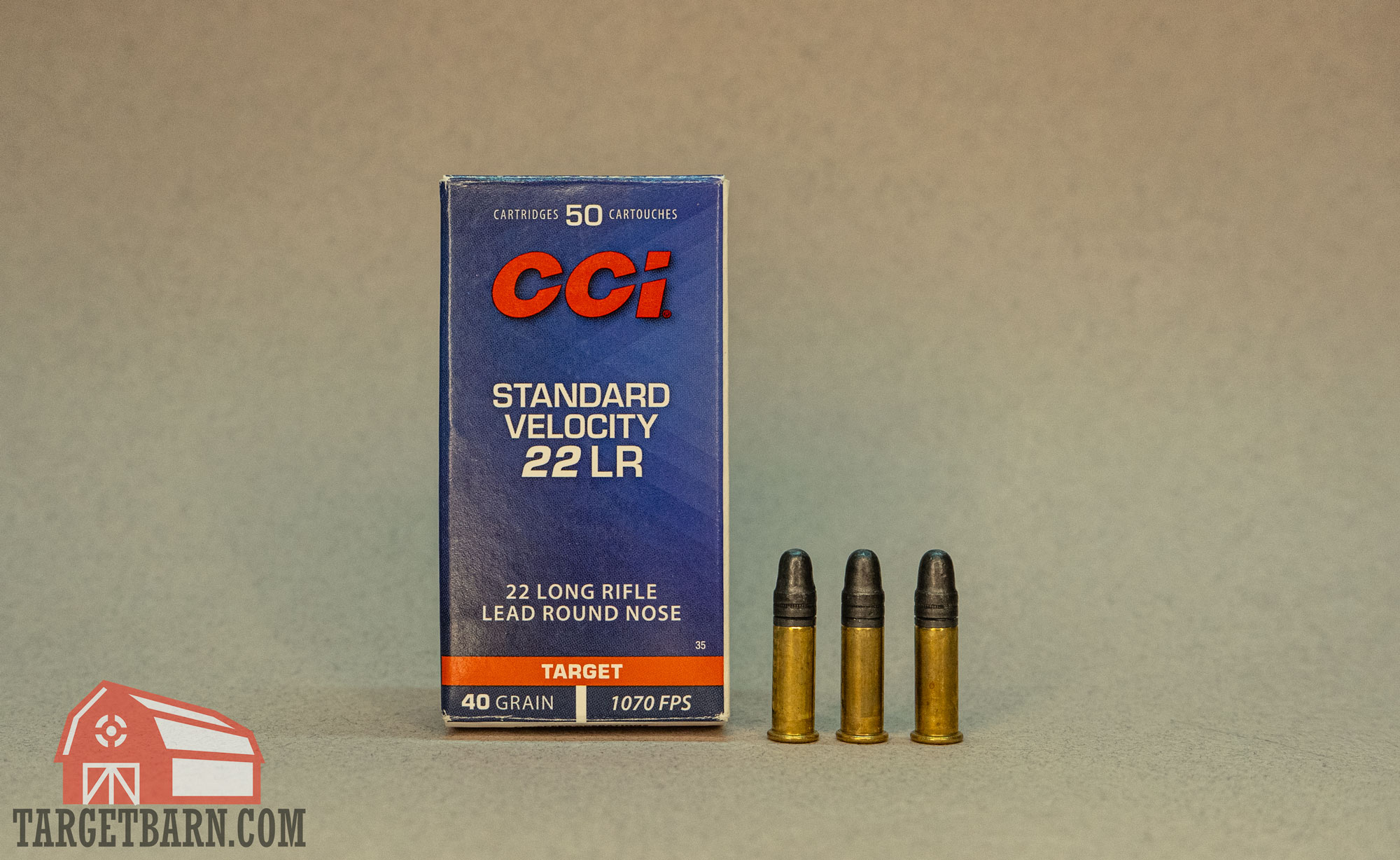 .22lr ammo a box and three rounds of cci .22lr ammo