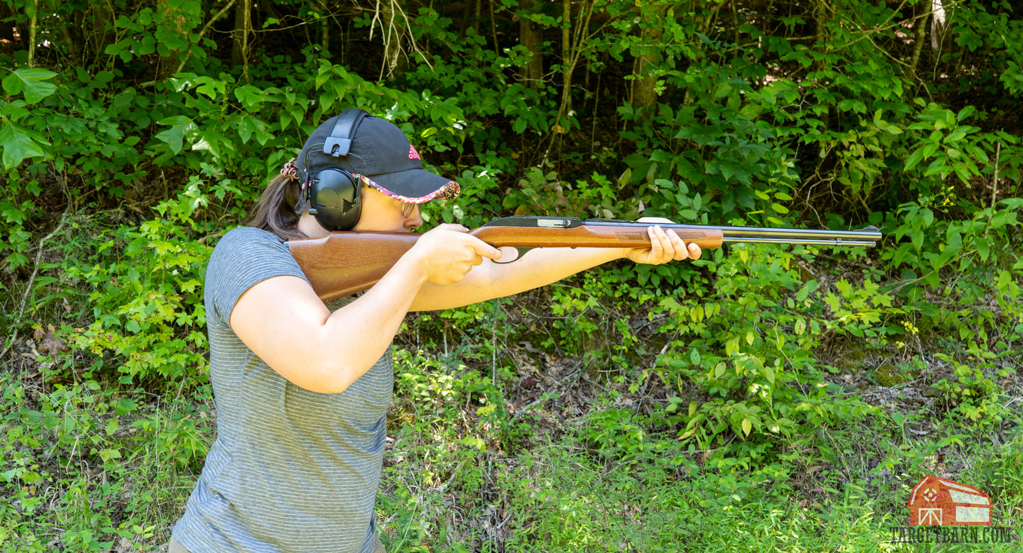 the author plinking with a .22lr marlin model 60 at the range