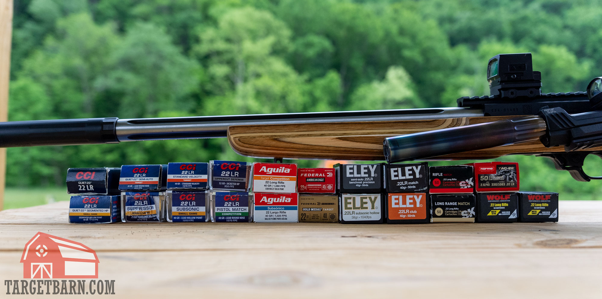 the .22lr ammo and guns used to test for the quietest .22lr ammo