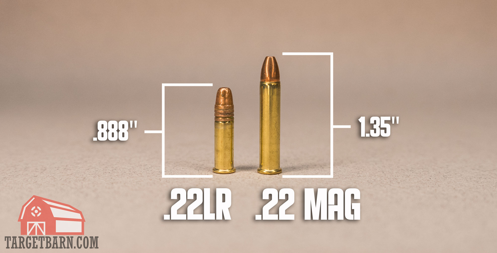 a .22lr round next to a .22 mag round with overall length labeled