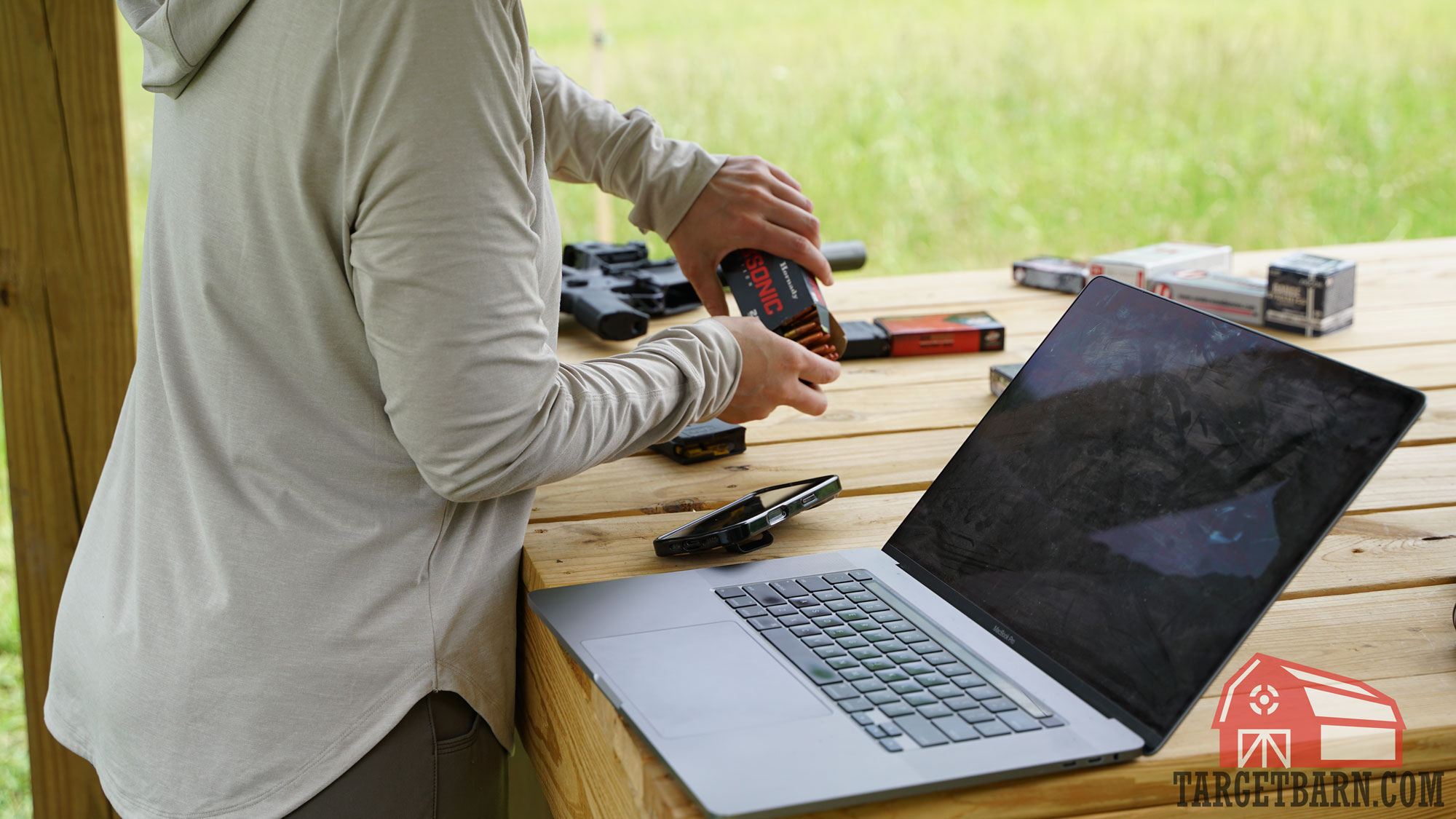 decibel test the author loading 300 blackout ammo for the decibel test