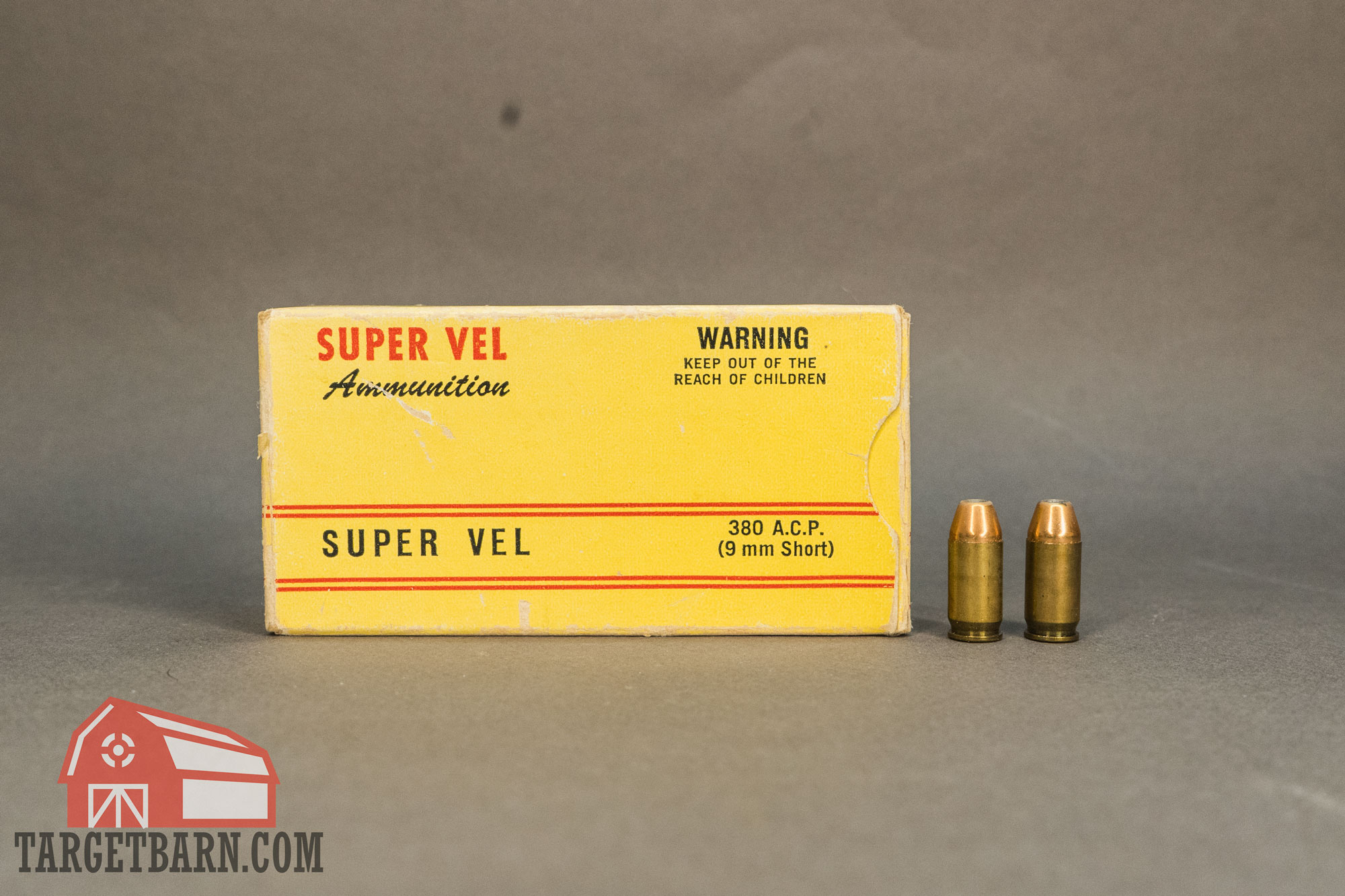 a box and two rounds of super vel 380 ammo