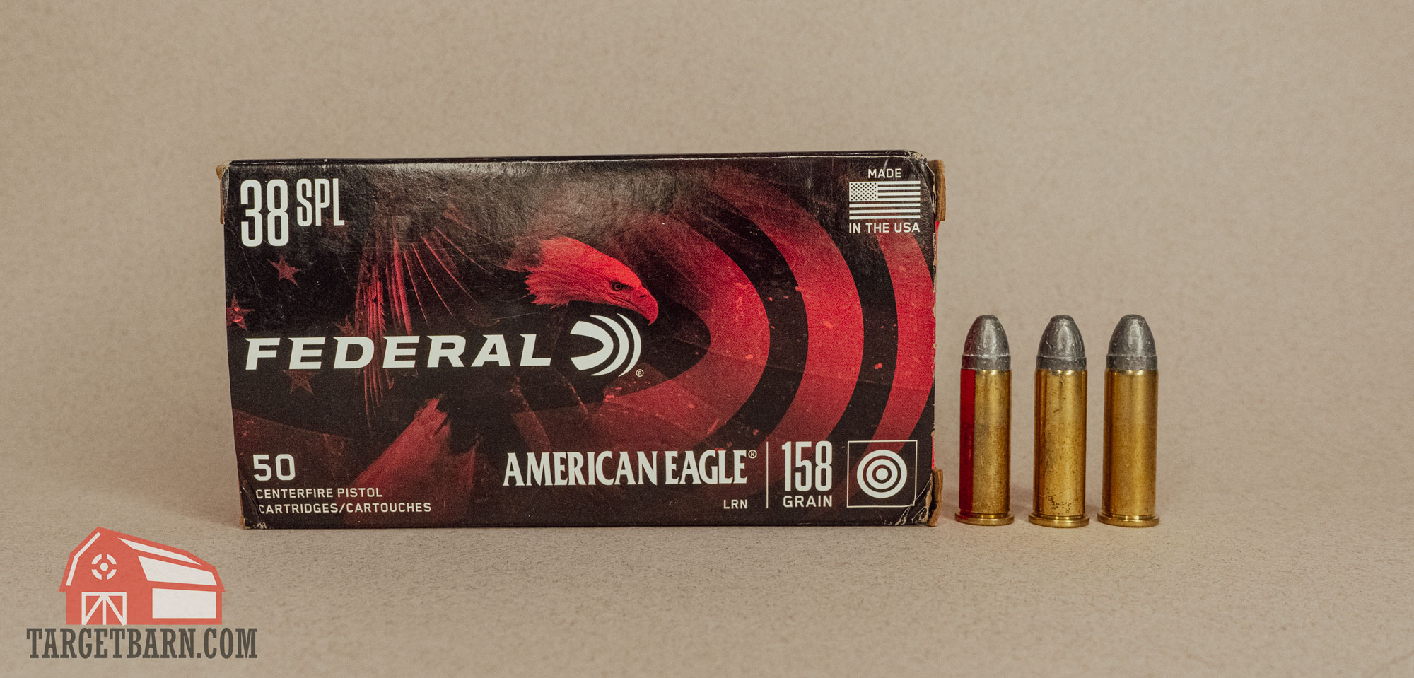 a box and three rounds of federal american eagle lead round nose 38 special
