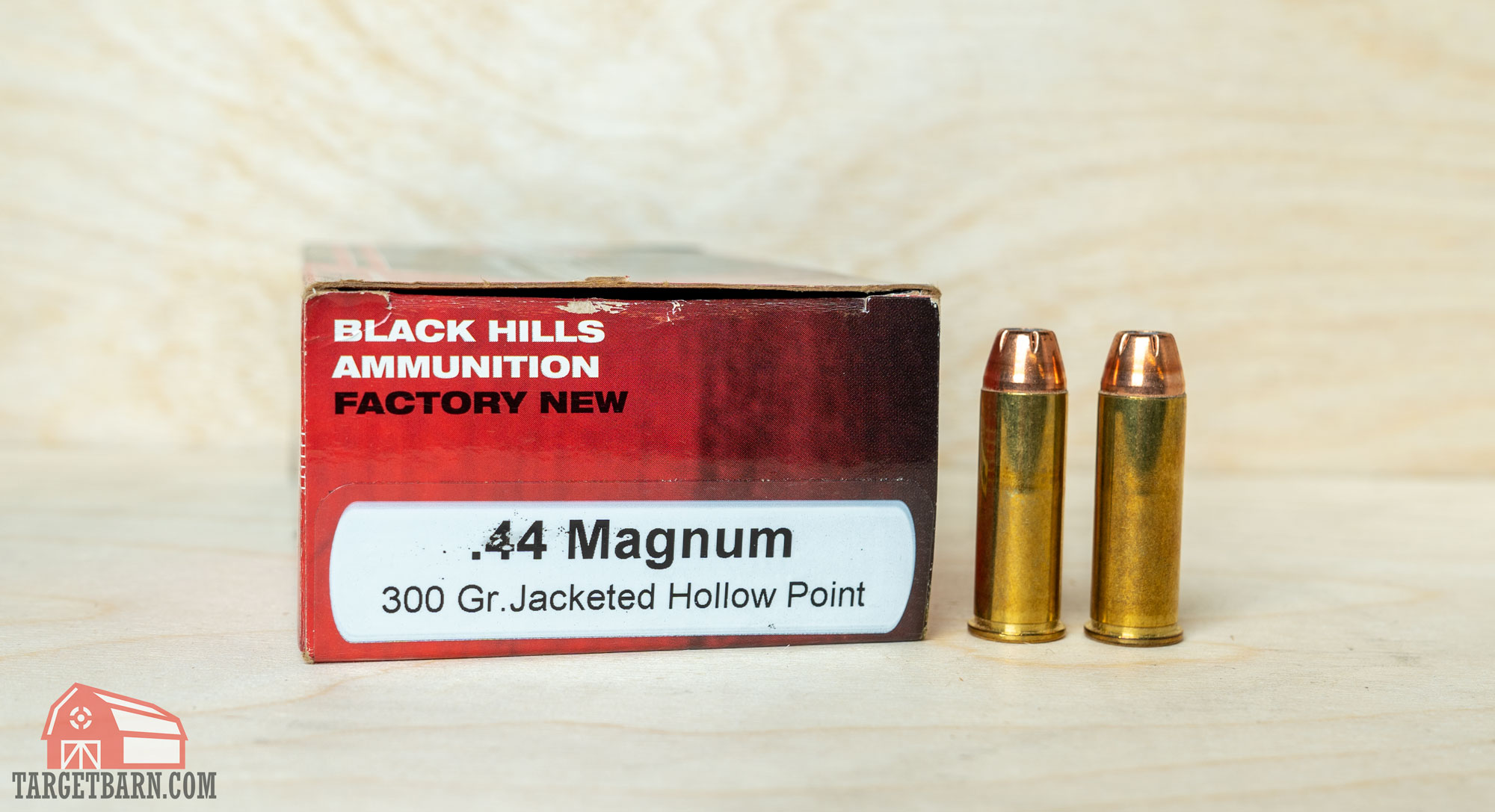 a box of black hills .44 magnum jhp and two rounds