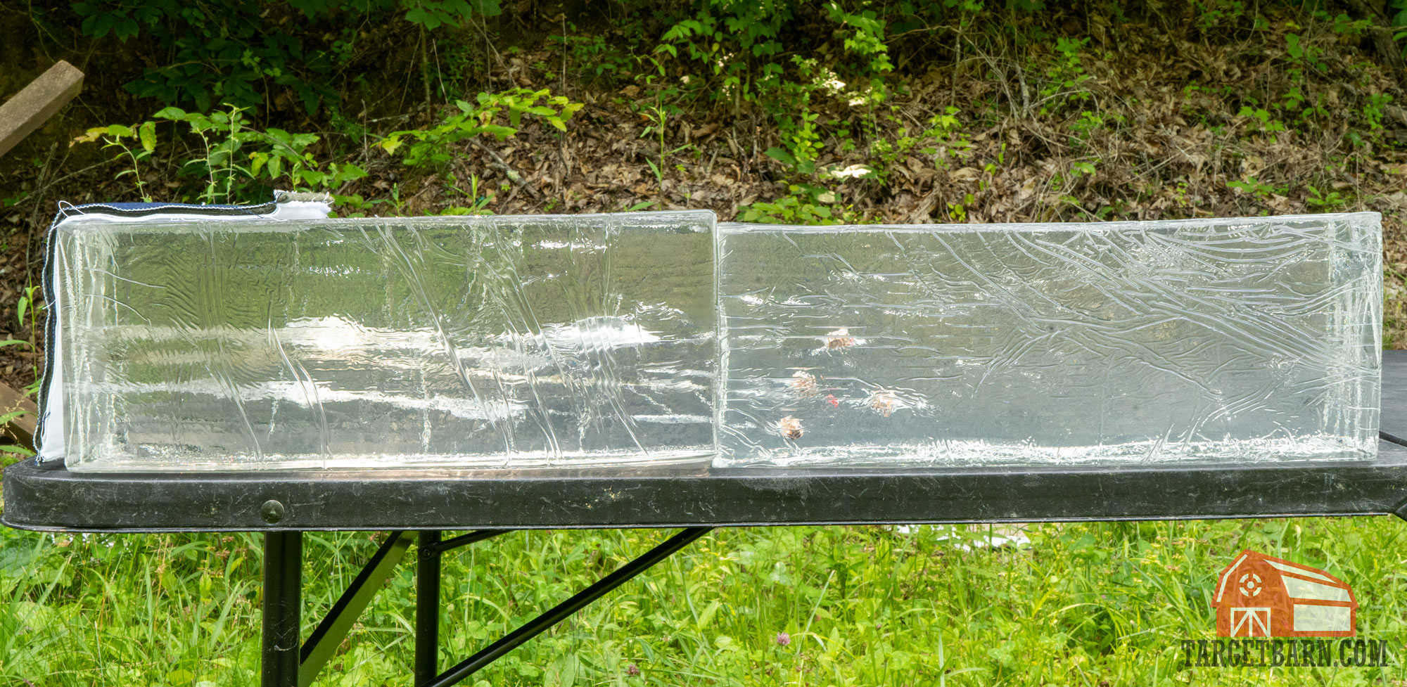 four rounds of .45 acp in ballistic gel