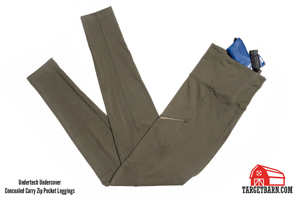 Undertech Undercover concealed carry zip pocket leggings with blue gun