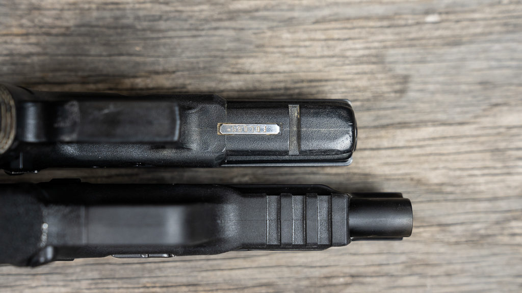 showing the difference between a glock accessory rail and a Picatinny accessory rail