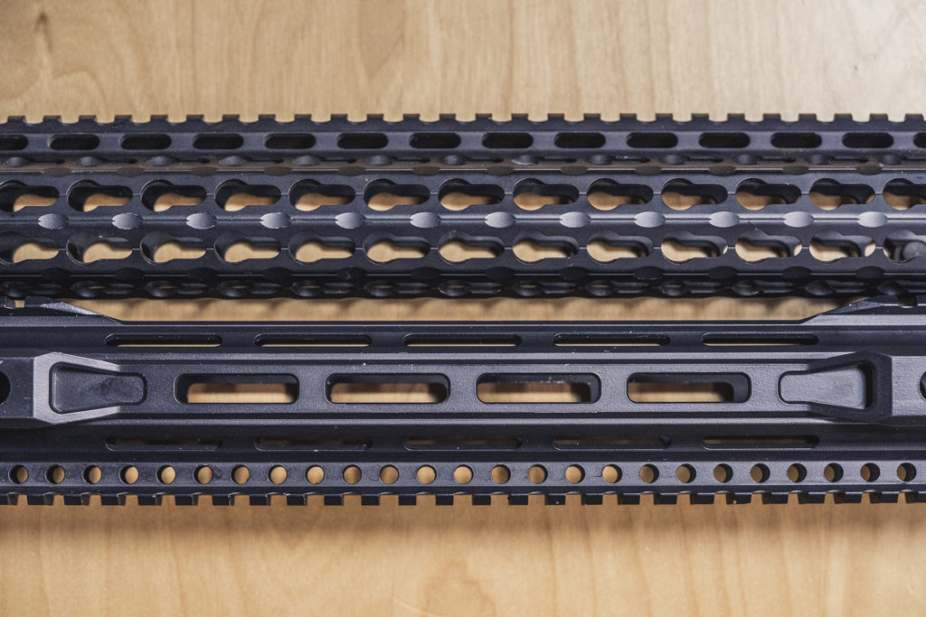 showing keymod and mlok handguards together