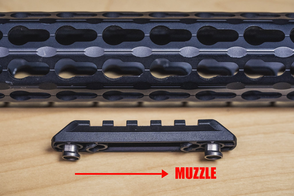 orientation of keymod accessory for mounting