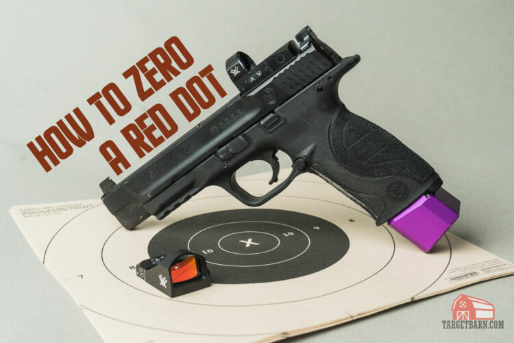 A pistol with a red dot optic on it