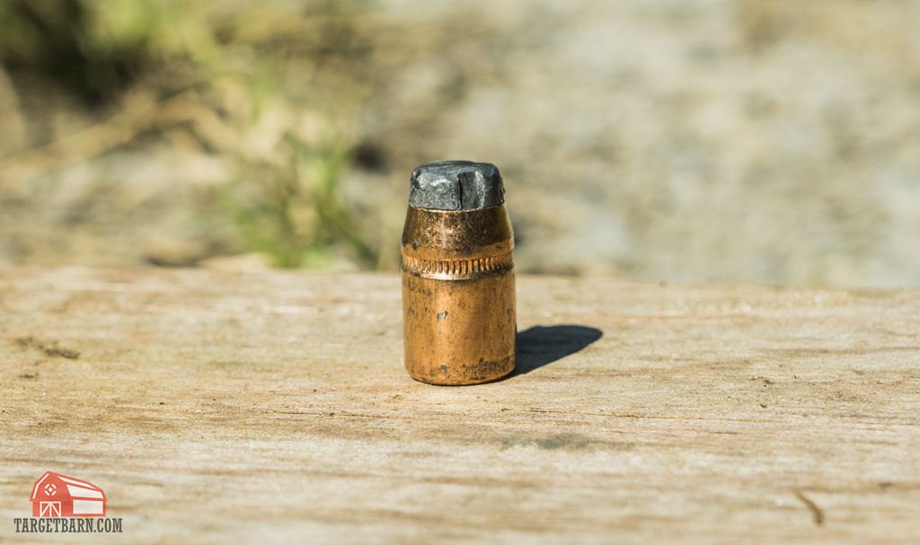 a soft point bullet with symmetrical notches to improve terminal expansion