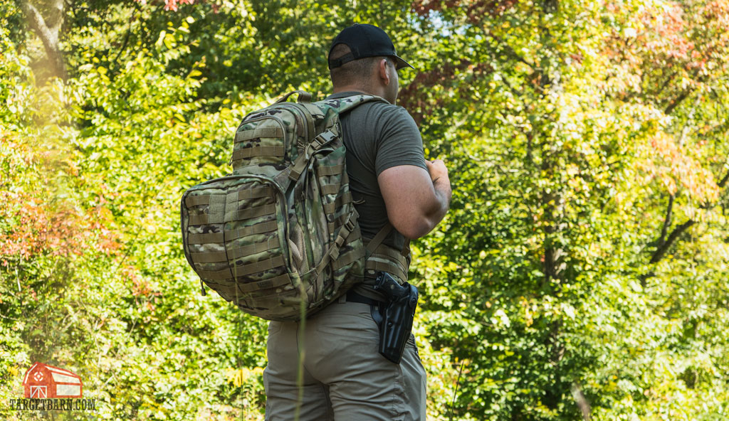 carrying a gun in a retention hoslter while hiking
