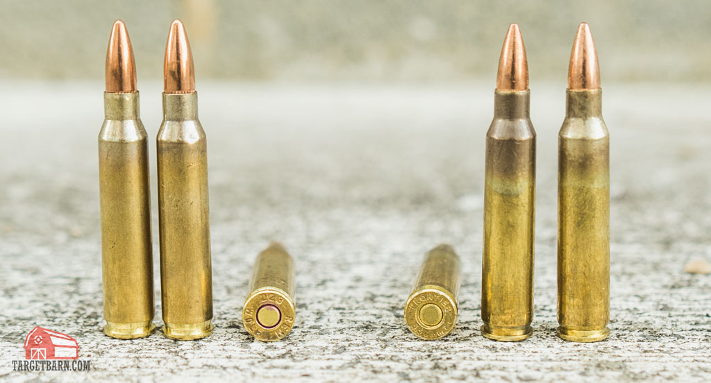 223 and 556 rounds next to each other to show their cases are the same size