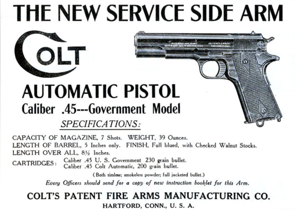 an old colt advertisement for the colt government 1911