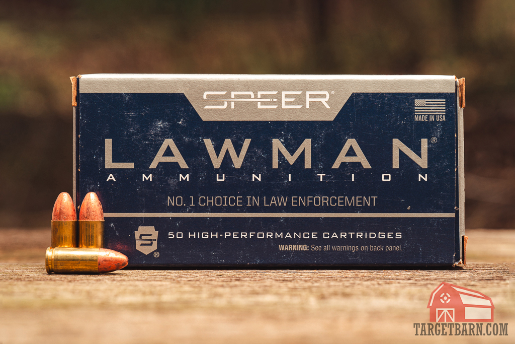 Speer Lawman 9mm ammo on display