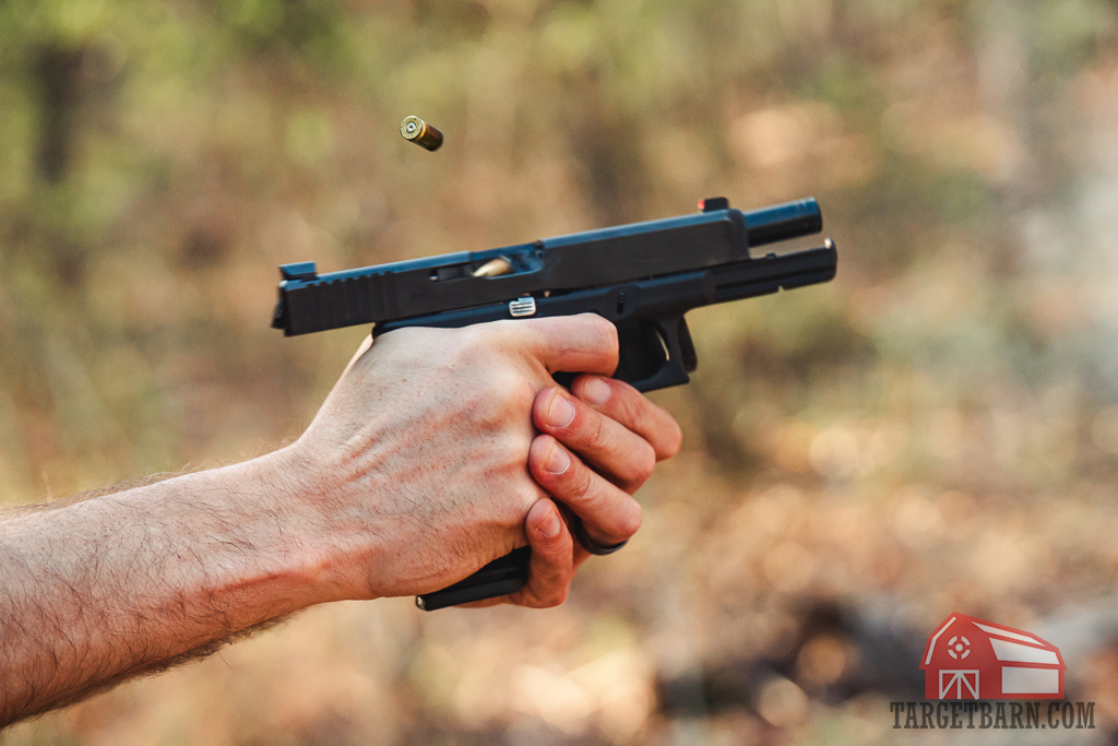 The author shooting 9mm ammo at the range