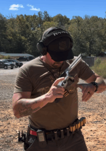 Caleb reloading as part of the FAST Drill training