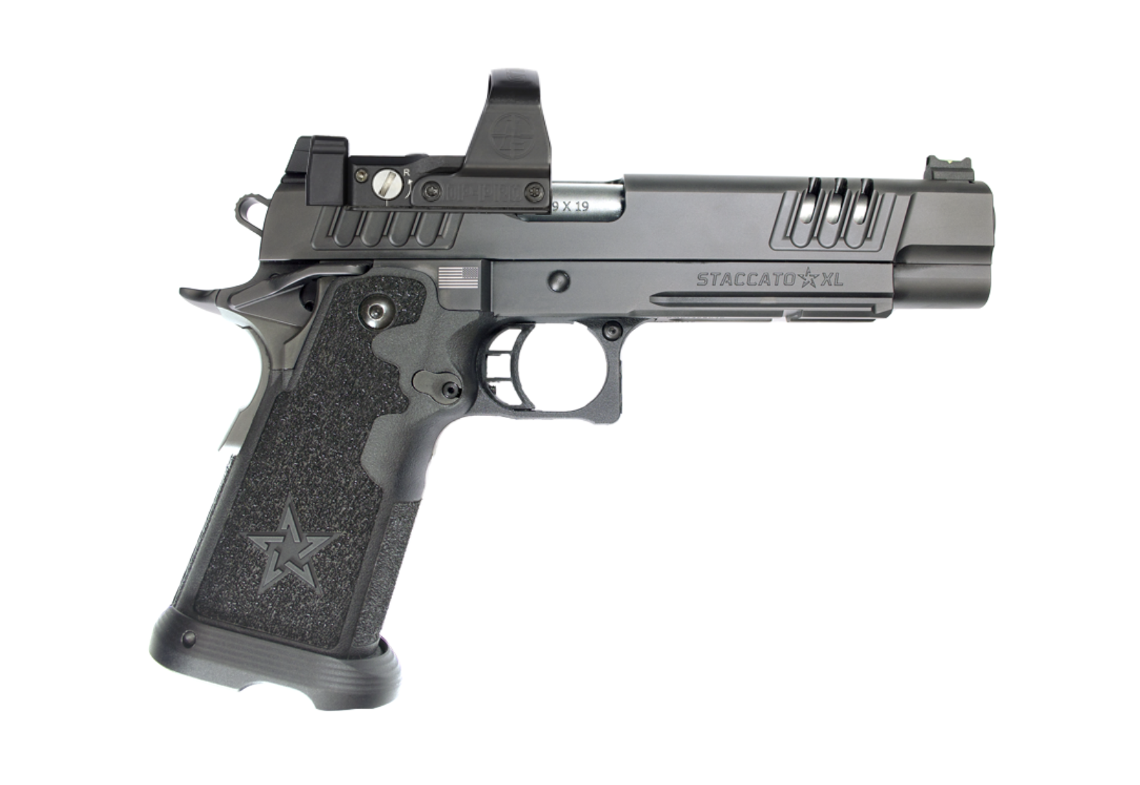 the staccato 2011 pistol with a slide mounted red dot for limited optics division