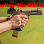 Pistol shooting the Bill Drill at a shooting range