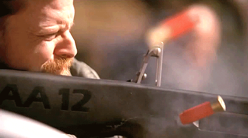 kenny shooting an aa-12 automatic shotgun in the show breaking bad