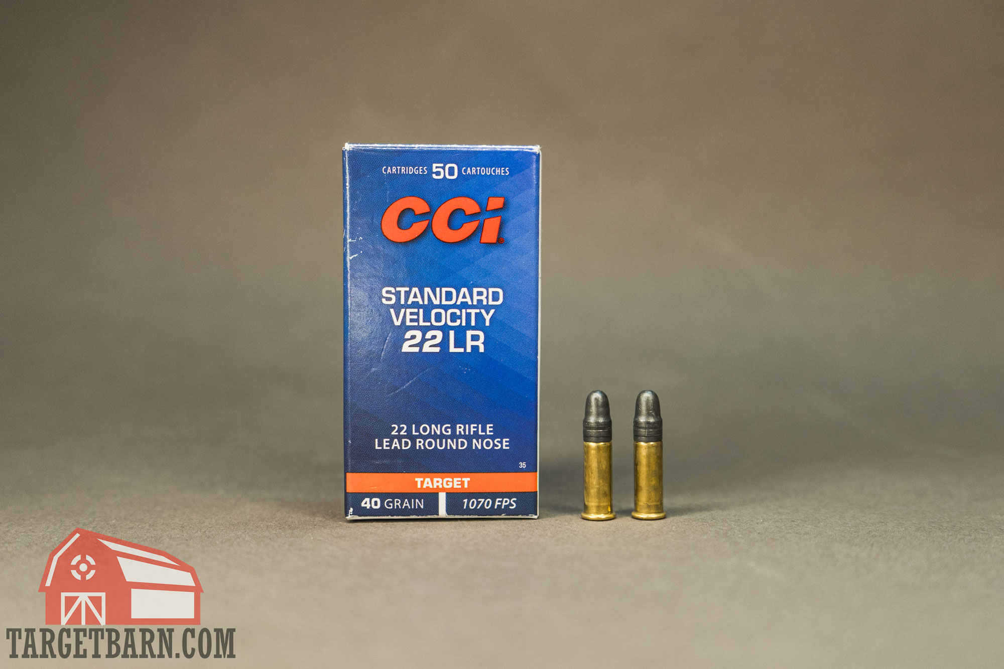 a box and two rounds of cci standard vleocity 22lr