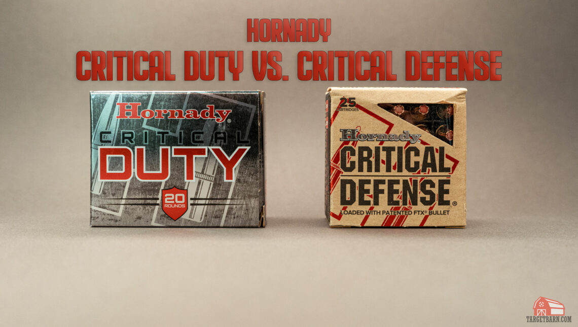 hornady critical duty vs. critical defense