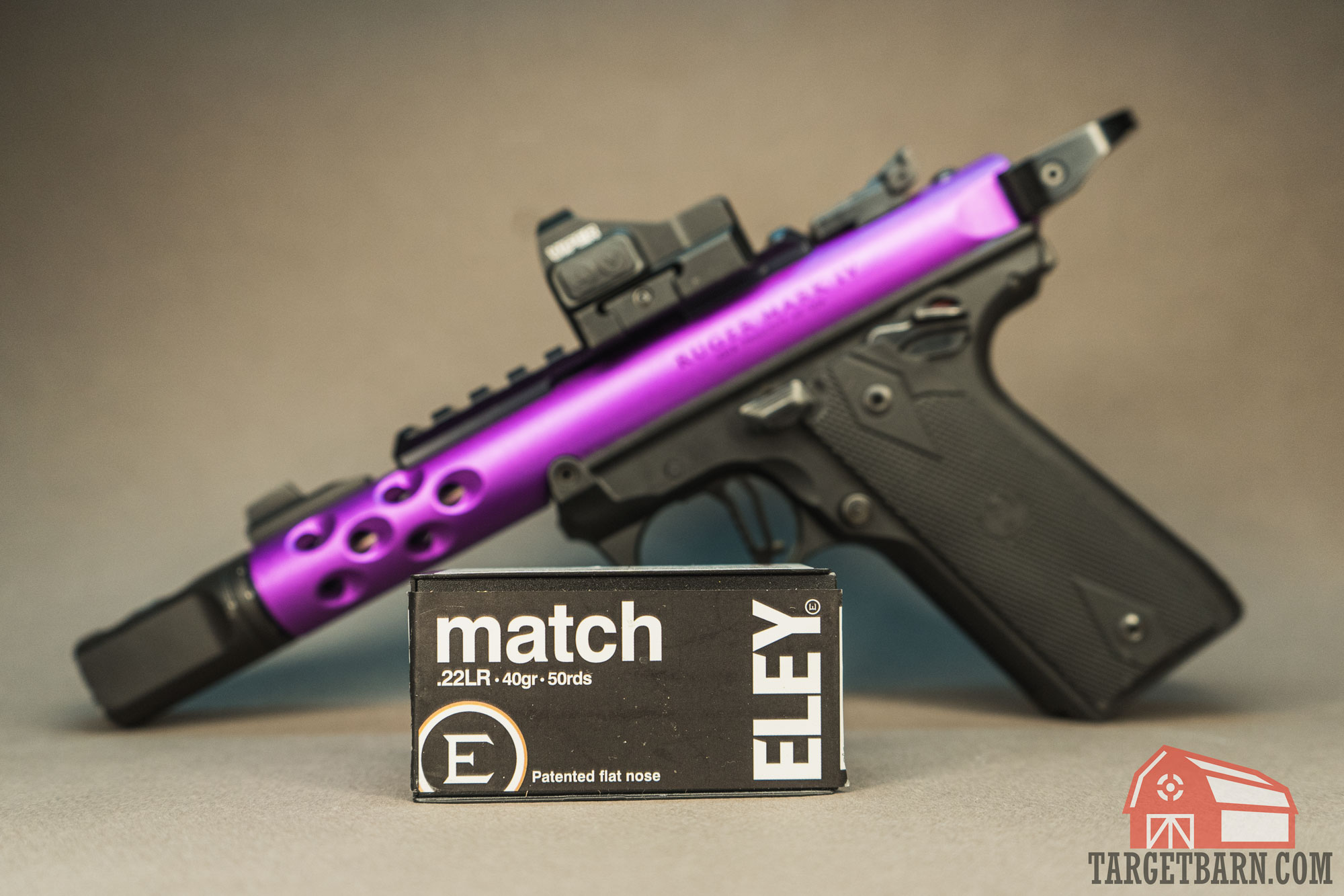 eley match grade ammo a box of eley match ammo with a ruge pistol