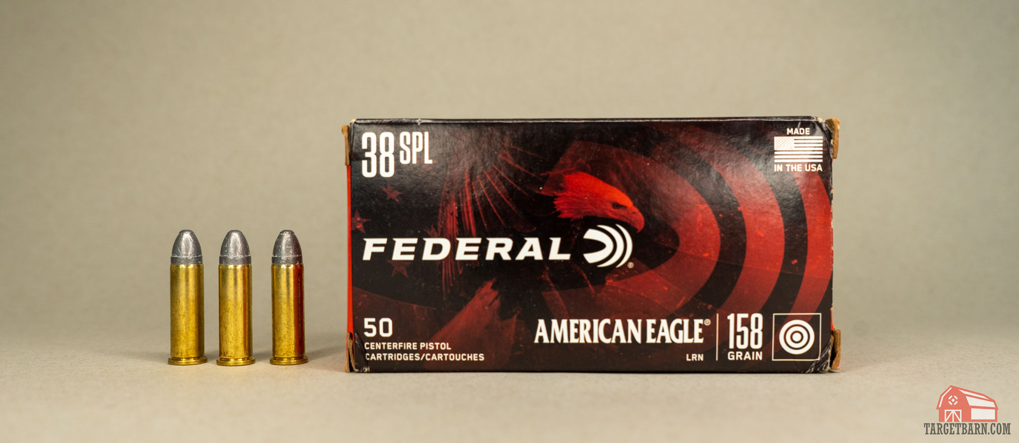 federal american eagle .38 special box and 3 rounds