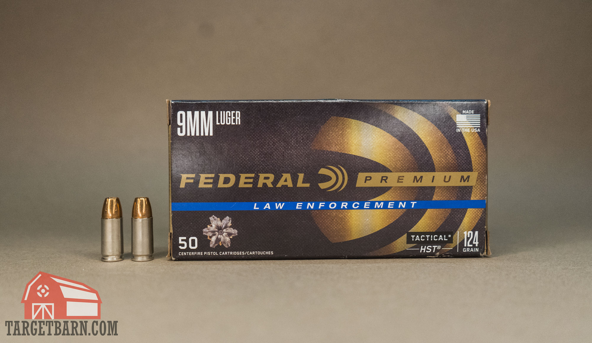 9mm hst a box and two rounds of federal premium 9mm 124gr. hst