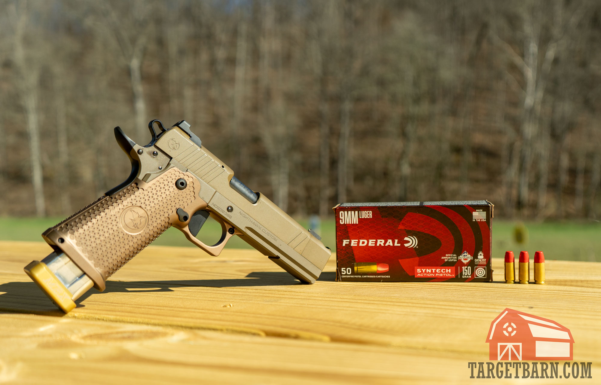 syntech action pistol a competition pistol with federal syntech 9mm ammo at the range