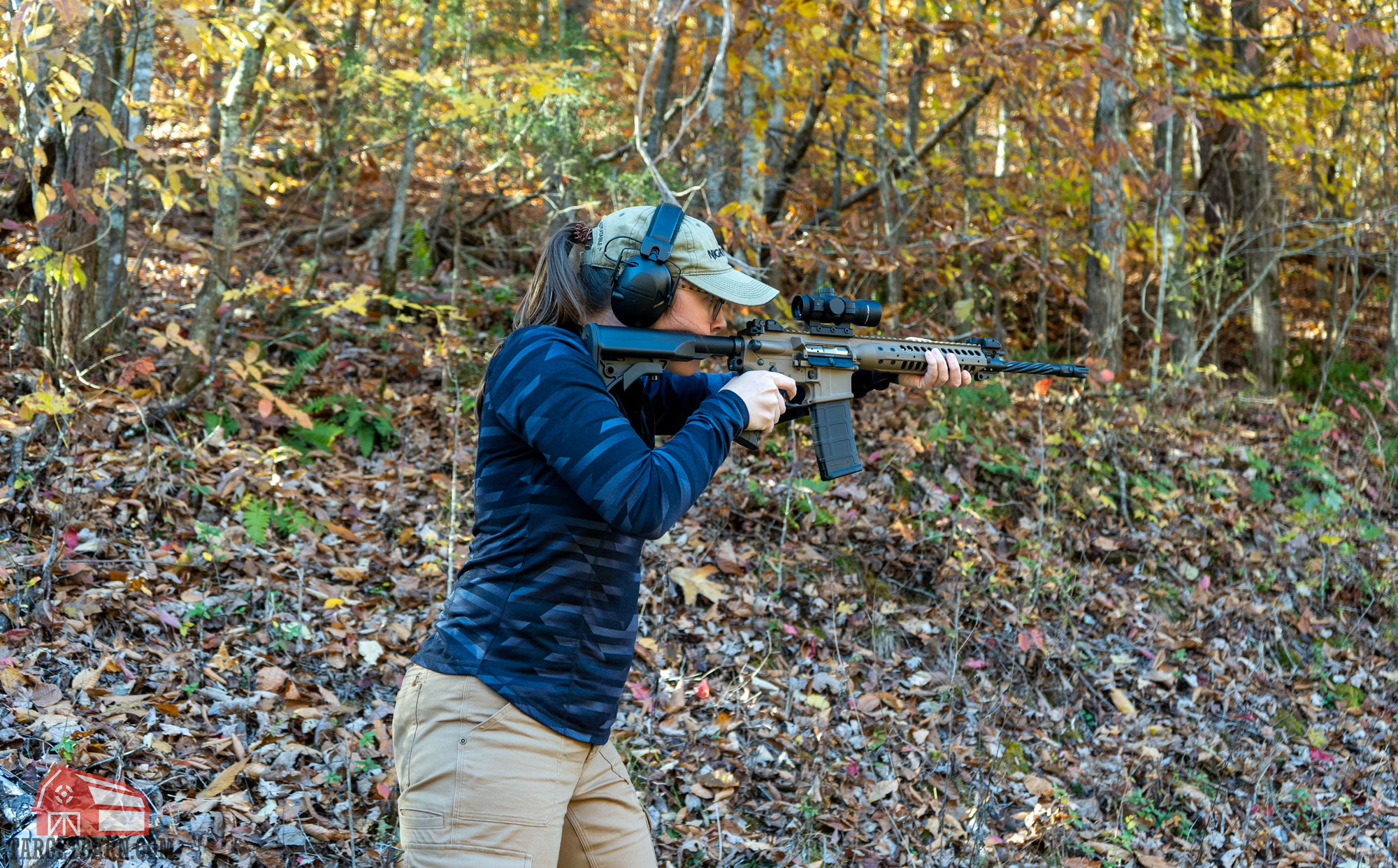 the author at the range shooting an ar-15