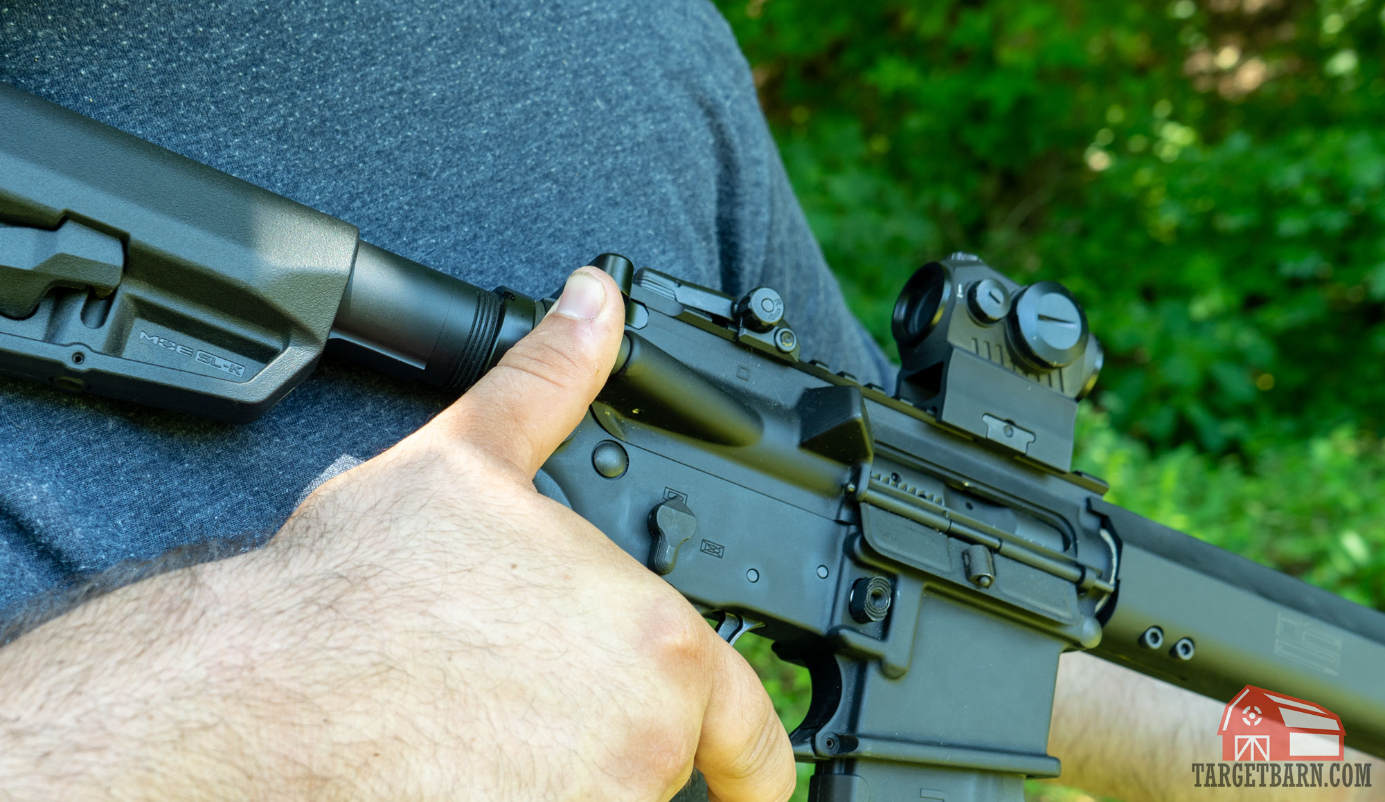 pushing the forward assist on ar-15