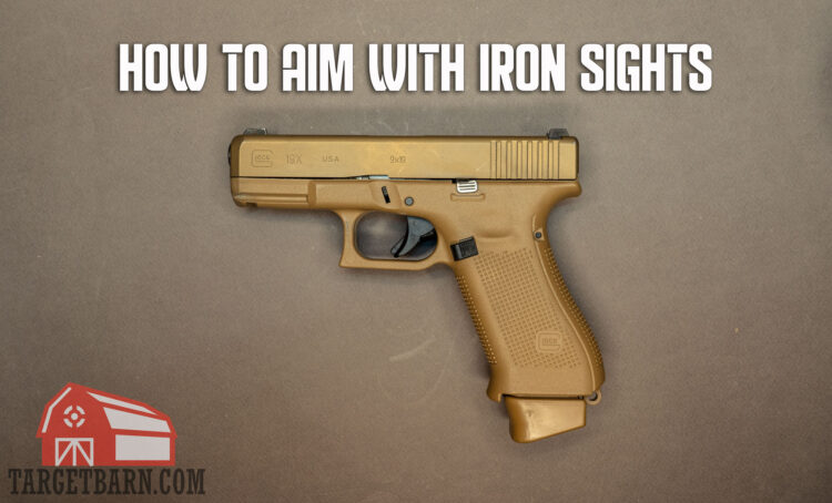 a glock pistol for how to aim with iron sights hero image