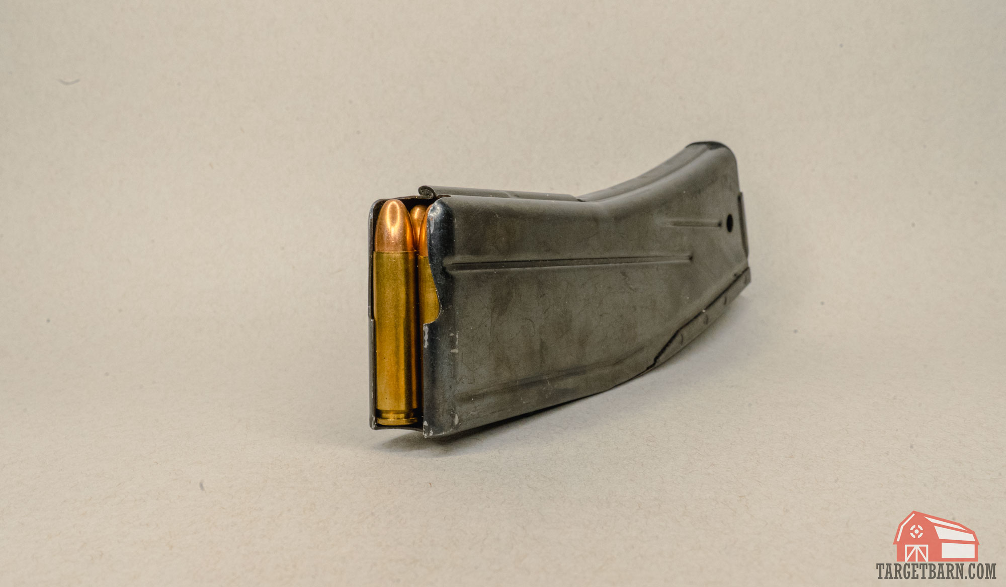 a 30 round magazine for the m1 carbine loaded with .30 carbine cartridges