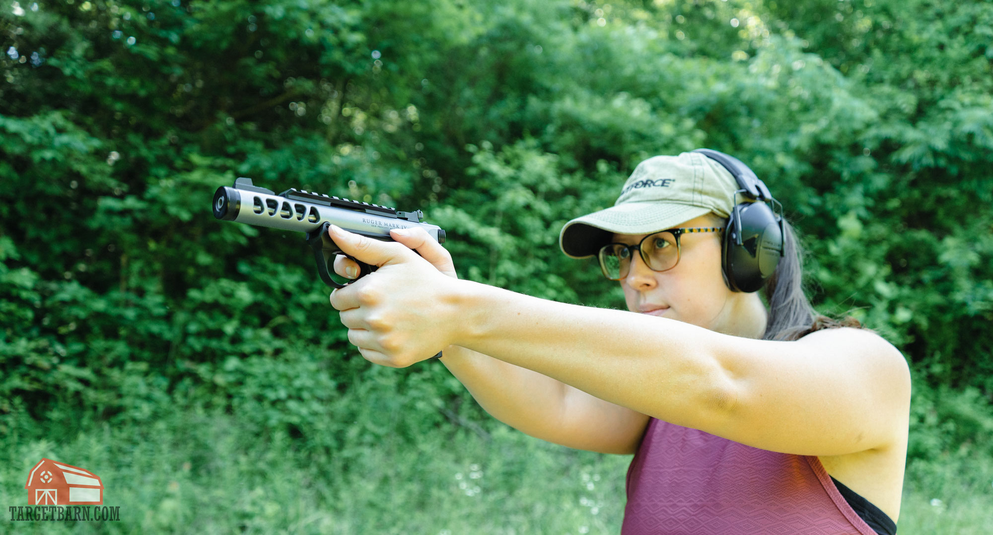 the athor shooting the 22/45 lite pistol at the range