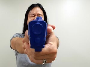 Shooting with one eye closed