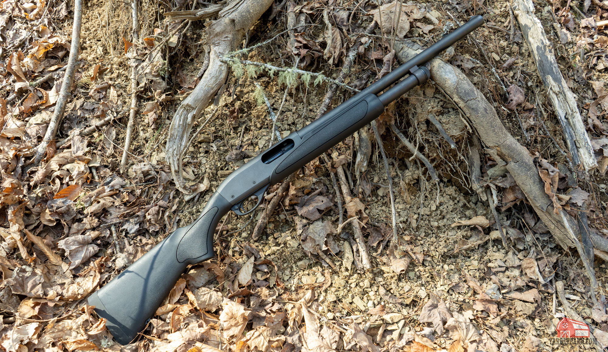 a remington 870 pump action shotgun at the range