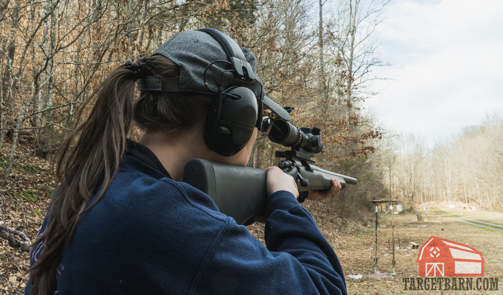 shooting 308 a woman shooting a 308 rifle at the range