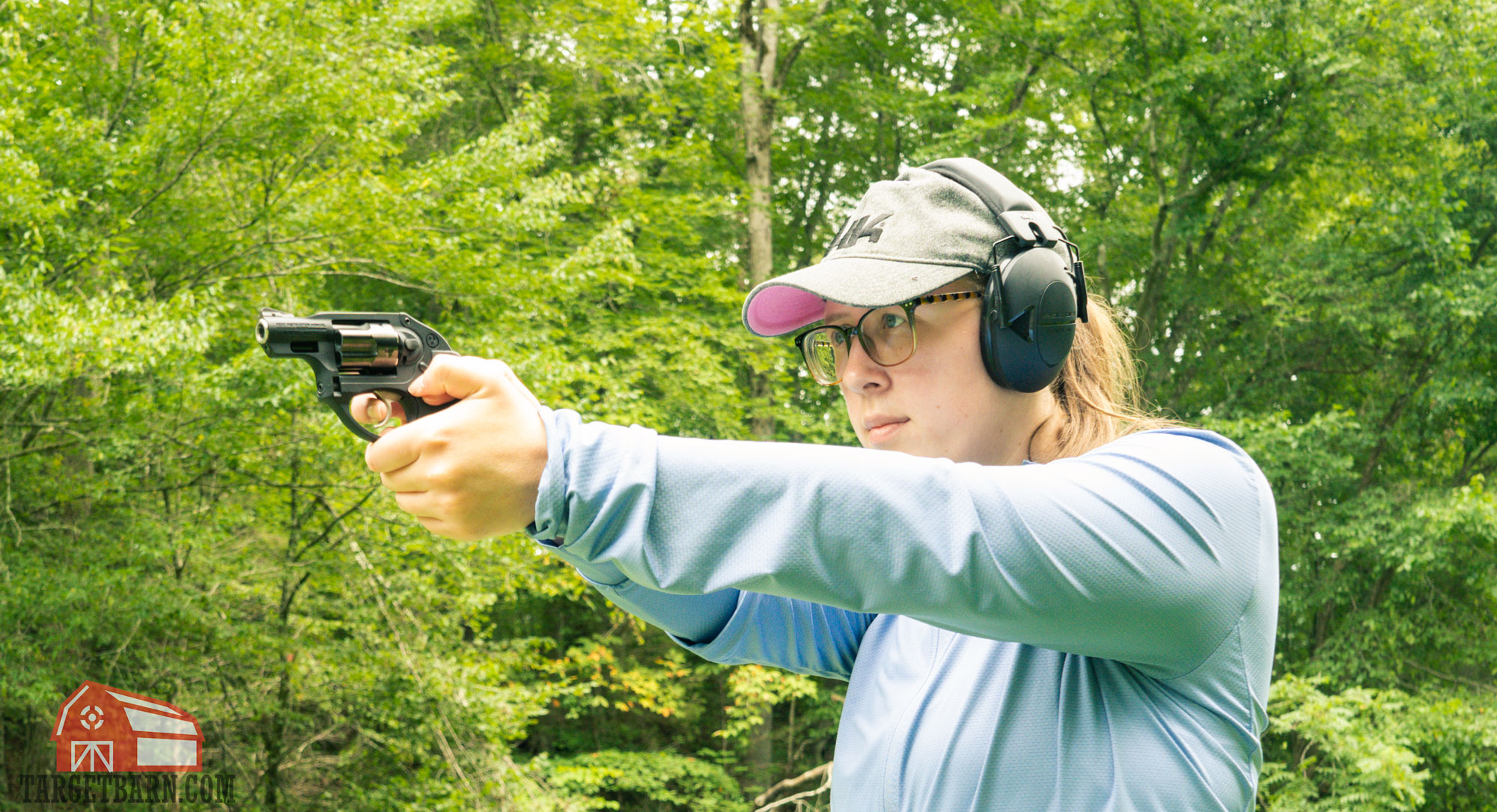 the author shooting a ruger lcr .38 special