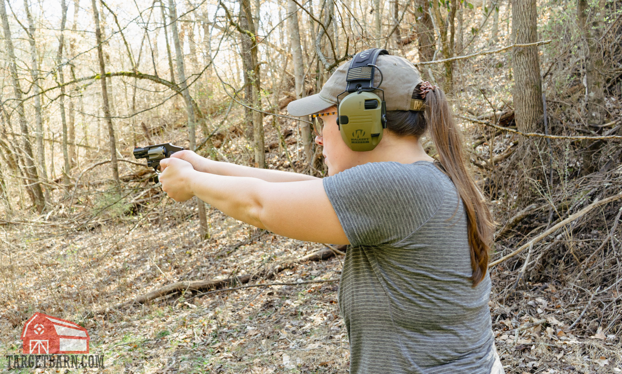 mckenzie shooting a snub nose revolver loaded with critical defense 38 special