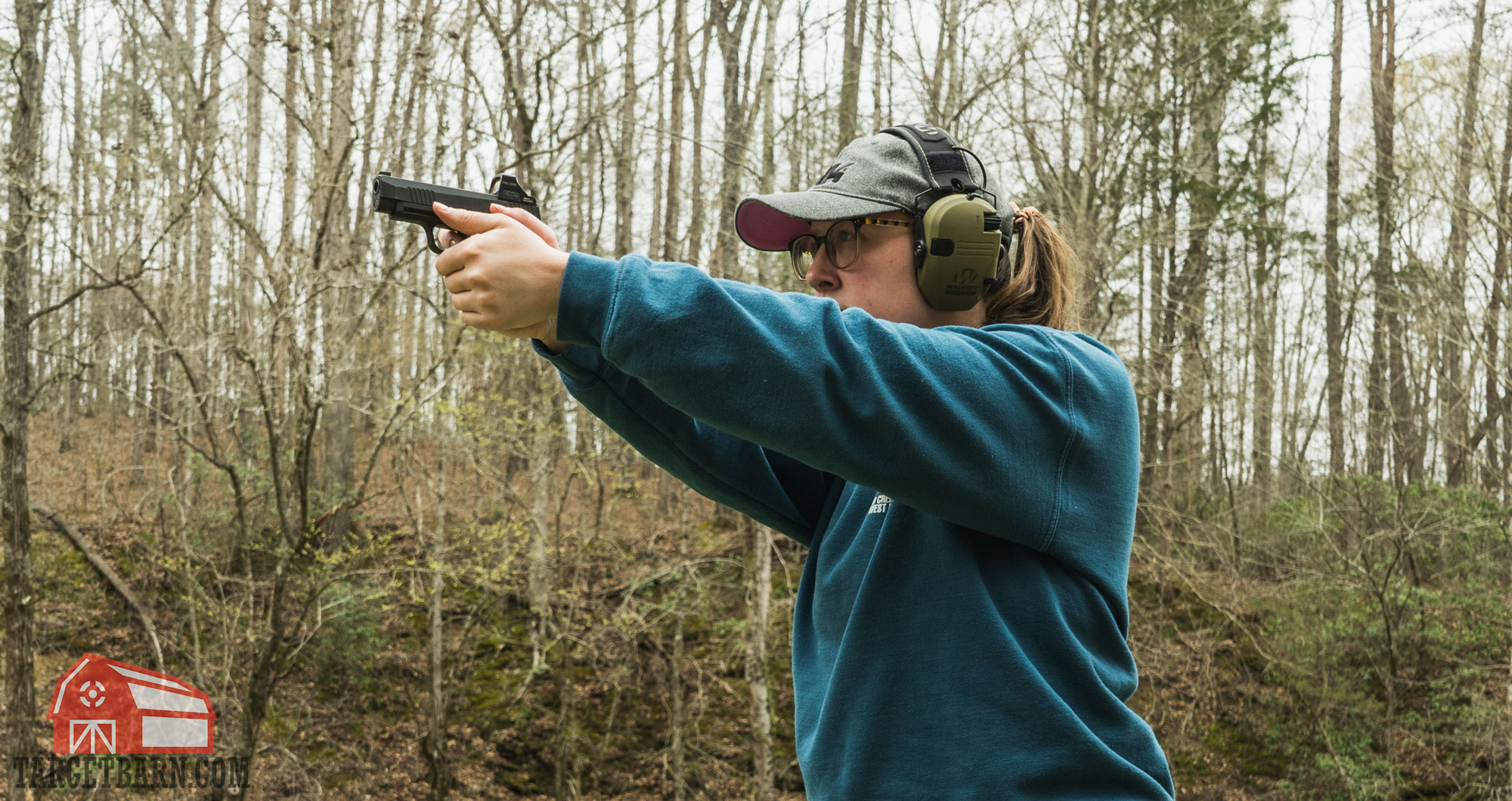 the author shooting a sig p365xl 9mm pistol
