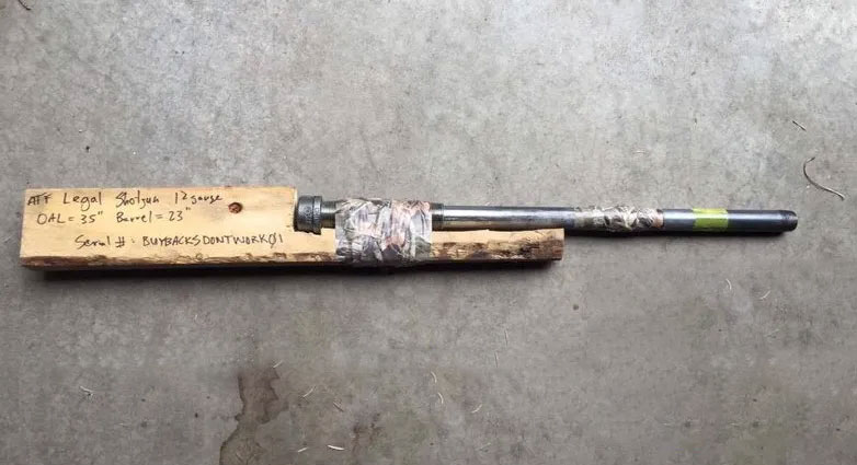 a home made slamfire shotgun at a police buyback event