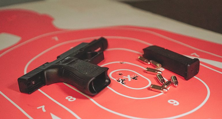Pistol on a target