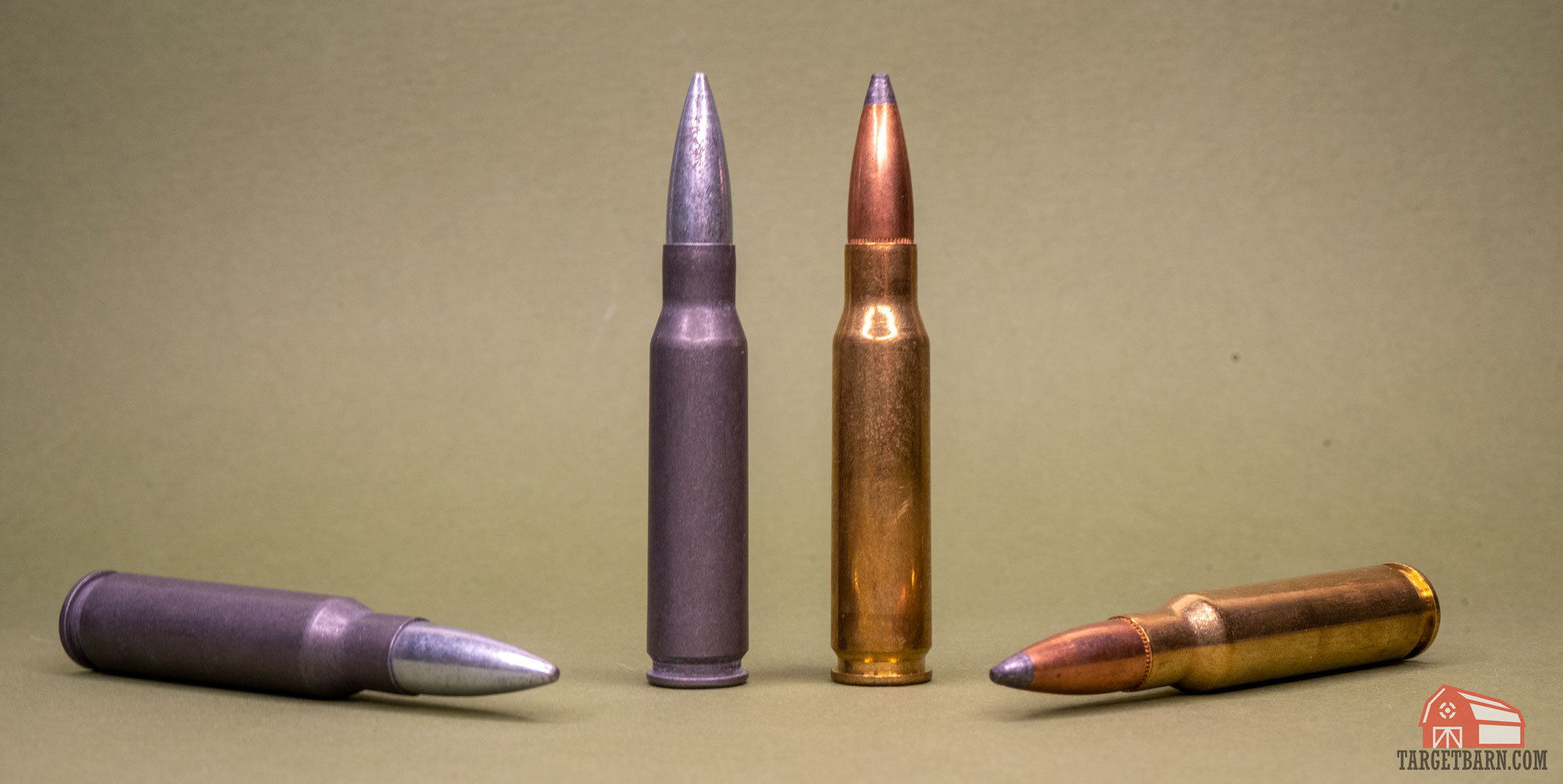 steel vs. brass ammo cased rounds next to each other