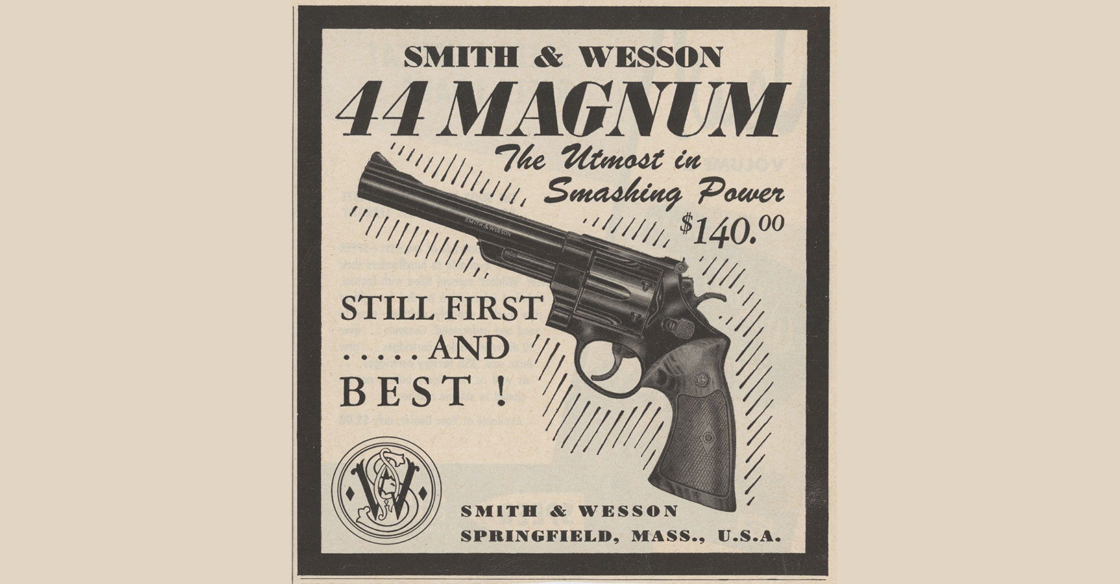 an advertisement for the smith & wesson moodel 29 from the year 1955