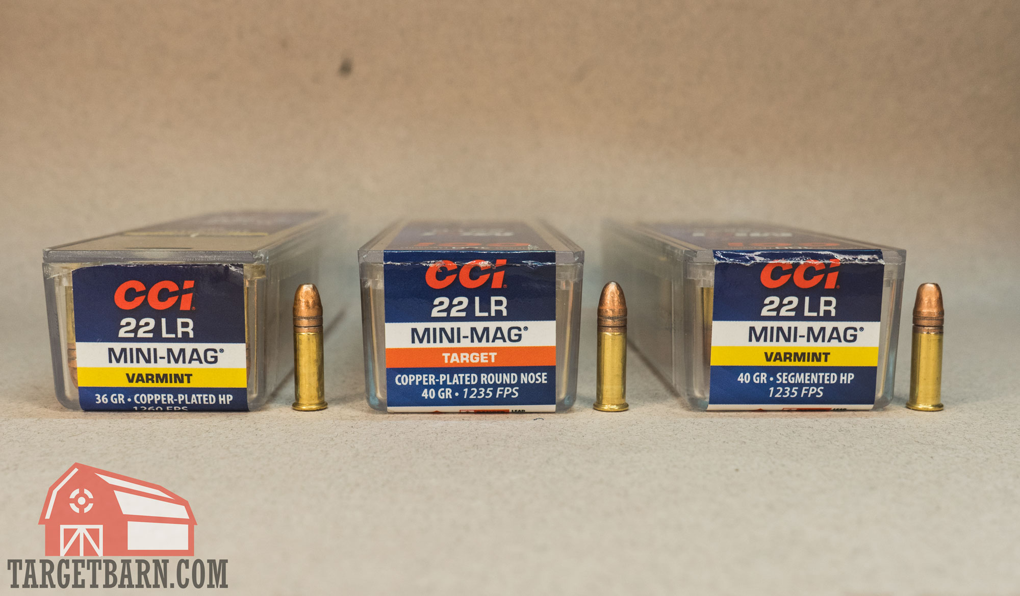 mini-mag types showing the three types of cci mini-mags with each box and a round
