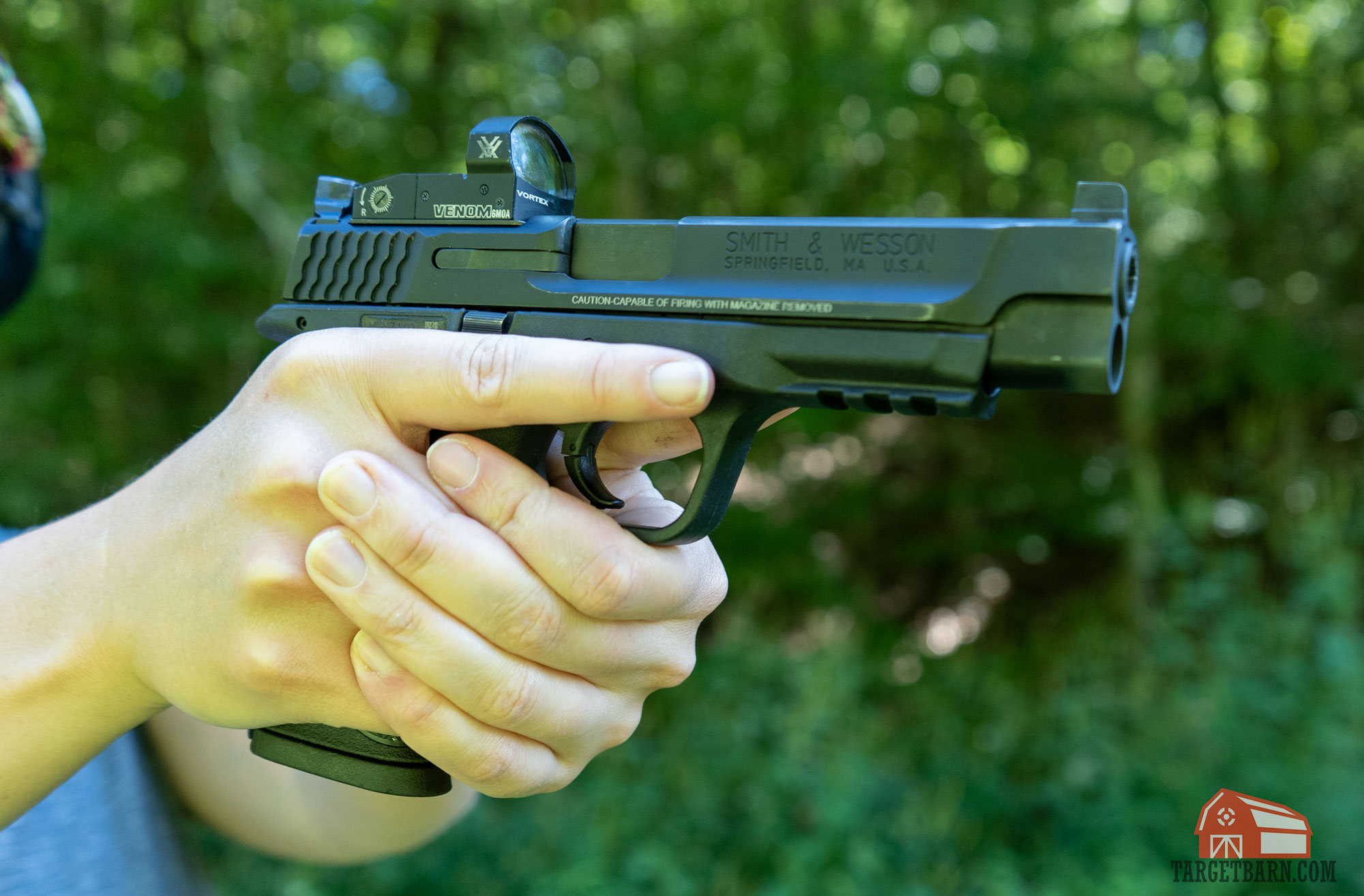 vortex venom at the range mounted on a pistol