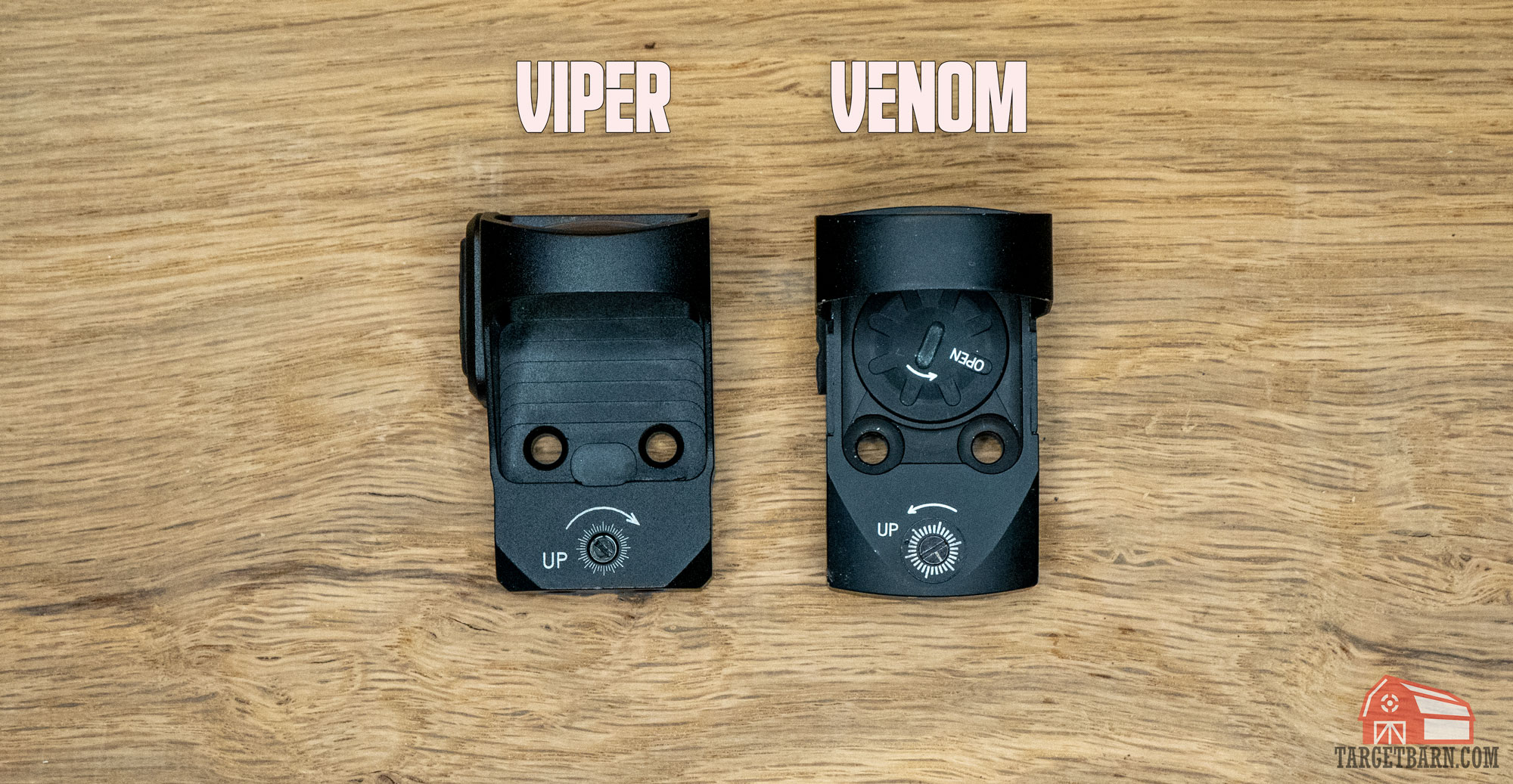 a top down look of the vortex venom and viper next to each other