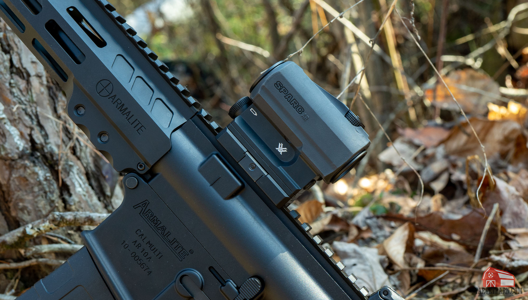 a vortex sparc ar red dot sight mounted on an ar-10